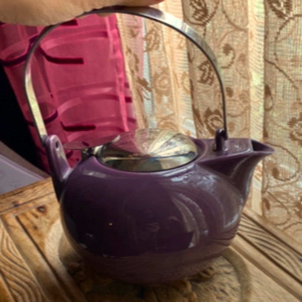 Teavana Fine Porcelain teapot , purple, retro vibes